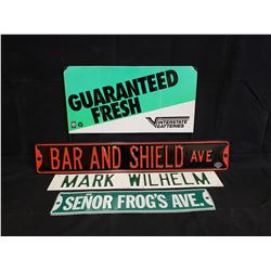 4 STREET SIGNS NO RESERVE