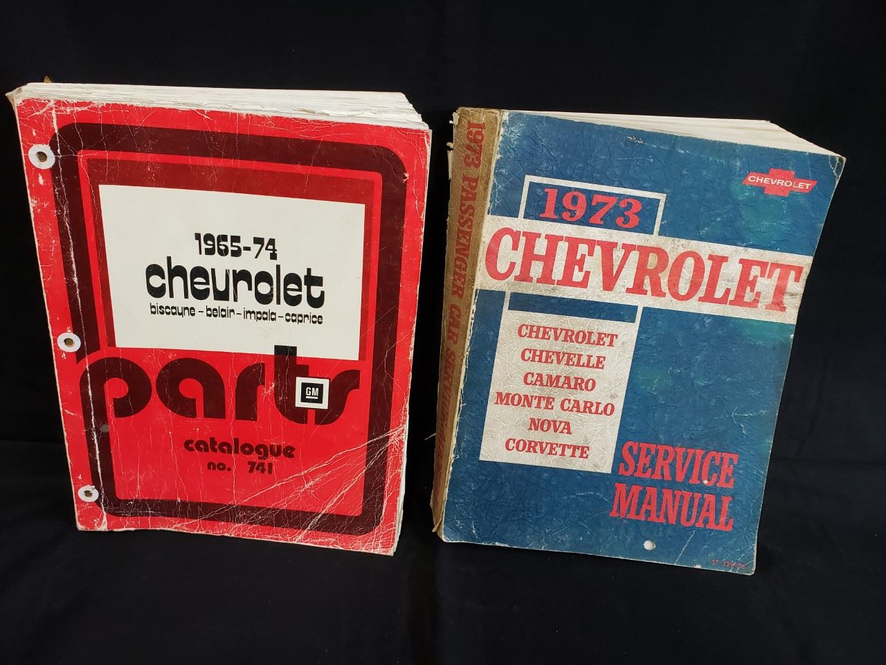 CHEVROLET PARTS CATALOGUE 1965 TO 1975 WITH 1973 CHEVROLET SERVICE