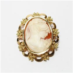 Lady's Antique 18K Yellow Gold Cameo Pendant/Brooch.  Brooch measures 2" long by just over 1 1/4" wi