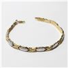 Image 1 : Lady's 10K Yellow & White Gold Fancy Link Bracelet with Lobster Clasp.  Bracelet measures 7 1/2" in 