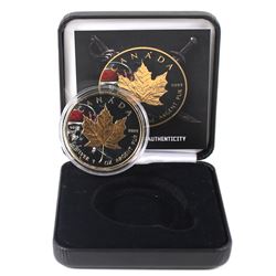 2018 Canada $5 Coloured/Gilt 'Pirate Skull' 1oz Fine Silver Maple (Tax Exempt) Coin comes encapsulat