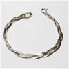 Image 1 : Lady's Sterling Silver Triple Strand Braided Herringbone bracelet.  Measures 7 1/4" in length.