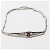 Image 1 : Custom Lady's Sterling Silver Bracelet with Stone Accents. Measures 8 " in length with lobster clasp