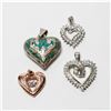 Image 1 : Collection of Lady's Sterling Silver Heart Pendants.