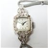 Image 2 : Art Deco 14K White Gold & Diamond BIRKS Swiss Made Rolex Lady's Watch- 17 Jewels.  Watch is in worki
