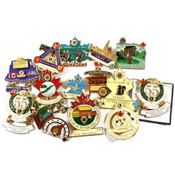 Estate Lot of Large Vintage Lions Club Member Pins.  You will receive 15 different pins in this coll