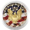 Image 2 : 2017 USA $1 Gilt & Colourized American Flag 1oz Fine Silver Eagle (Tax Exempt) Coin comes in protect