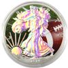 Image 1 : 2014 USA $1 Holographic & Colourized Football 1oz Fine Silver Eagle (tax Exempt)  Coin comes in prot