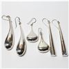 Image 1 : Lot of Sterling Silver 3-Dimentional Geometric Drop Earrings.  3 Pairs.