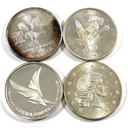 Lot of 1oz Fine Silver Rounds (Tax Exempt) You will receive 4 different Rounds in this lot. 4pcs.