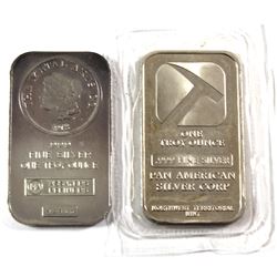 Pair of Vintage 1oz Fine Silver Bars - NWT Mint & MA Refiners (Tax Exempt) 2pcs.