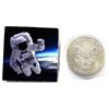 Image 2 : 2018 USA $1 Colourized 60th Anniversary of NASA 1oz Fine Silver Eagle (Tax Exempt) Coin comes in a p