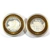 Image 1 : Pair of 2001 Las Vegas $10 Fine Silver Gaming Tokens (Tax Exempt) Tokens come in protective capsules