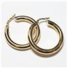 Image 1 : Pair of 14K Yellow Gold Hinged Hoop Earrings.  Total weight of 3.10 grams.