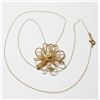 Image 1 : Lady's 14K Yellow Gold 3-Dimensional Pearl Pendant on 17" Chain with Spring Ring Clasp.