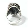 Image 2 : Large Sterling Silver Pave' Rhinestone Skull Ring - Size 10 3/4.  This statement rings fits a size 1