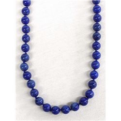 Lapis Knotted Bead Necklace