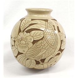 Nicaraguan Mundo Village Carved Pottery Jar