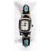Image 1 : Zuni Old Pawn Sterling Turquoise Watch Bracelet