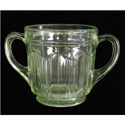 Vintage Vaseline Glass Sugar Bowl