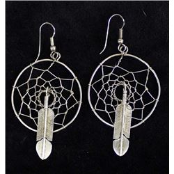 Vintage Navajo Sterling Dreamcatcher Earrings