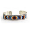 Image 1 : Navajo Sterling & Seed Bead Cuff Bracelet