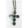 Image 1 : Vintage Navajo Sterling Turquoise Cross Necklace