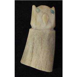 Vintage Zuni Carved Antler Owl Fetish