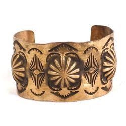 Navajo Copper Repousse' Cuff Bracelet