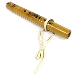Native American Carved Wood Flute by Johnson