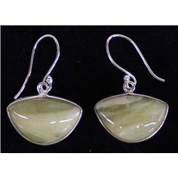 Sterling & Graveyard Plume Agate Earrings