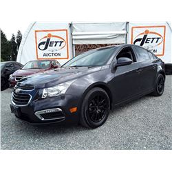 C2 --  2015 CHEVROLET CRUZE  LT , Grey , 107397  KM's