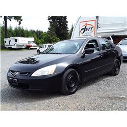 A7 --  2003 HONDA ACCORD LX , Black , 304238  KM's