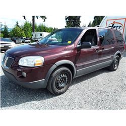 A4 --  2008 PONTIAC MONTANA , Red , 262163  KM's "NO RESERVE"