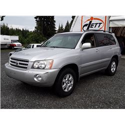 J1 --  2002 TOYOTA HIGHLANDER LTD , Grey , 230057  KM's