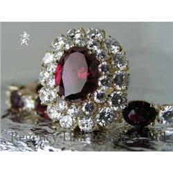 RHJ Synthetic Ruby Ring w cubic zirconium #893085