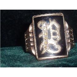 Vintage-Estate14K GOLD RING-Blk ONYX & DIAMONDS #893107