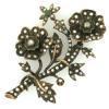 Image 1 : 9K Gold Victorian Era Flower Pin with 2.50tcw #893143