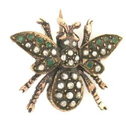 1870's Victorian  9K Gold Bee Pin with 1.00tcw #893150