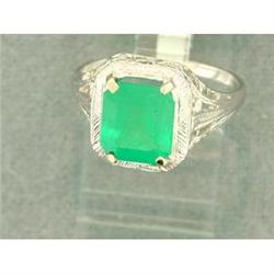 BARGAIN 2.6ct MUZO Emerald 18k Filigree White #893266