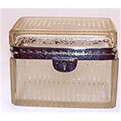 Sterling silver banded crystal box #893291