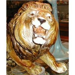 LION Statue Figurine Hand Painted ITALY Large #893426