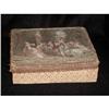 Image 1 : French Box Fabric Beaded Hand Colored Engraving #906100