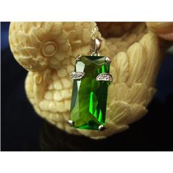 40's Style Chrome Diopside Pendant Sterling #906397