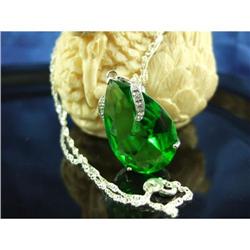 40's Style Chrome Diopside Pendant Sterling #906398