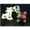Image 1 : Red Spinel Cube Pendant Sterling Silver #906404