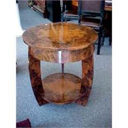 ART DECO BURLED WOOD SIDE TABLE #906448
