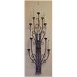 Monumental Pair of  Brass Wall Lights Sconces  #906526