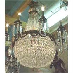ANTIQUE BACCARAT CRYSTAL CHANDELIER FIXTURE #906545
