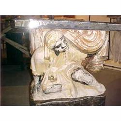 Mirrored Top Blackamoor Side Table End Table #906557
